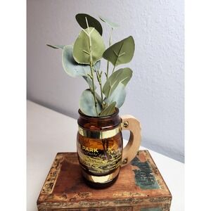 Vintage Siesta Ware Yellowstone Park Mug with Wooden Handle and Gold Metal Edges